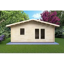 Abris de jardin en bois EMILY 6x3, 44mm, vue frontale