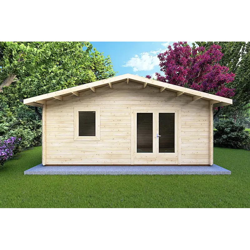 Abris de jardin en bois EMILY 6x3, 44mm, vue frontale