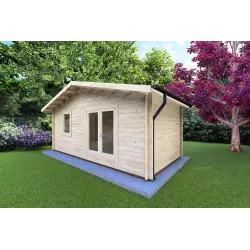 Abris de jardin en bois EMILY 6x3, 44mm, façade côté droit