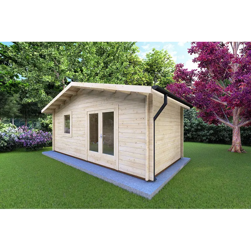 Abris de jardin en bois EMILY 6x3, 44mm, façade côté droit