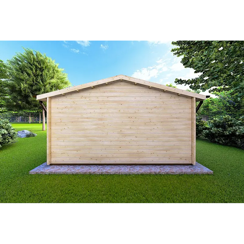 Remise en bois EMILY 5x6, 44mm, vue arrière
