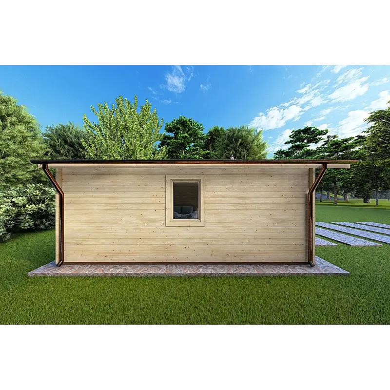 Remise en bois EMILY 5x6, 44mm, côté gauche