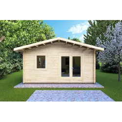 Remise en bois EMILY 5x6, 44mm, vue frontale
