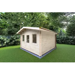 Abris de jardin en bois CHIARA 5x5, 44mm, façade côté droit