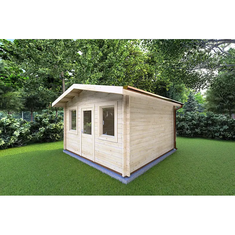 Abris de jardin en bois CHIARA 5x5, 44mm, façade côté droit