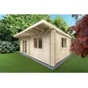 Maison en bois une pièce ELENA 25 m² 44/100/44 mm, façade côté droit