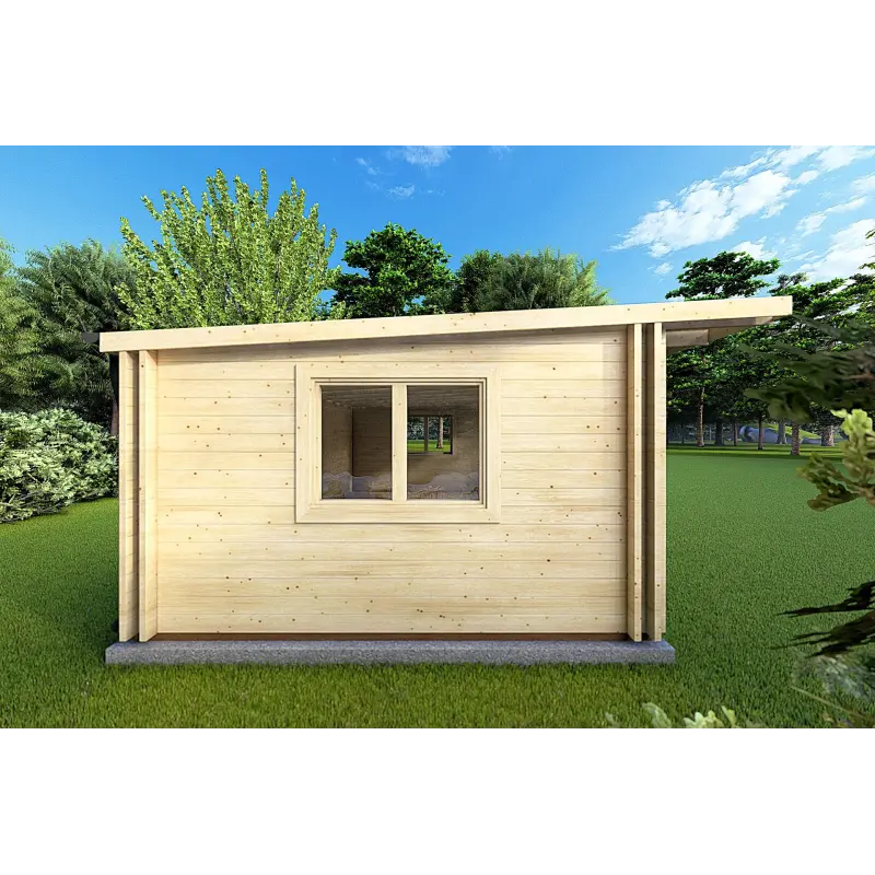 Maison en bois une pièce ELENA 25 m² 44/100/44 mm, côté gauche