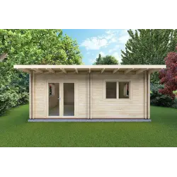 Maison en bois une pièce ELENA 25 m² 44/100/44 mm, vue frontale