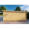Garage en bois double avec toit mono-pente 6x6, 44mm, côté droit