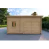 Garage en bois avec débarras indépendant 6x5.4, 44mm, vue frontale