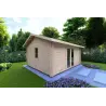 Remise en bois CLARA 5.2x4.2, 44mm, façade côté gauche