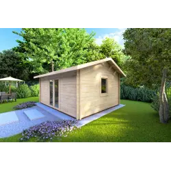 Remise en bois CLARA 5.2x4.2, 44mm, façade côté droit