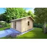 Remise en bois CLARA 5.2x4.2, 44mm, façade côté droit