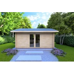 Remise en bois CLARA 5.2x4.2, 44mm, vue frontale