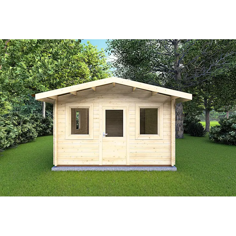 Maison en bois de jardin CHIARA 4x4, 44mm, vue frontale