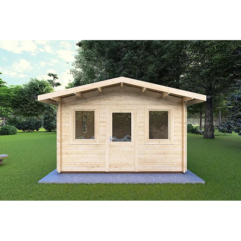 Remise en bois CHIARA 4x5, 44mm, vue frontale