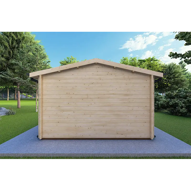 Abris de jardin en bois CHIARA 4x6, 44mm, vue arrière