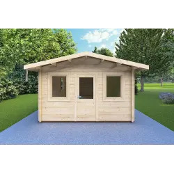 Abris de jardin en bois CHIARA 4x6, 44mm, vue frontale