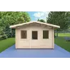 Abris de jardin en bois CHIARA 4x6, 44mm, vue frontale