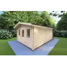 Abris de jardin en bois CHIARA 4x6, 44mm, façade côté droit