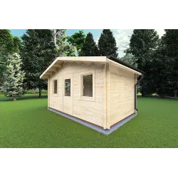Maison en bois de jardin CHIARA 5x3, 44mm, façade côté droit