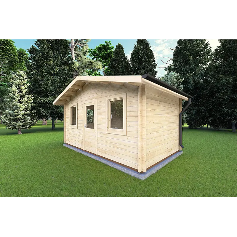 Maison en bois de jardin CHIARA 5x3, 44mm, façade côté droit