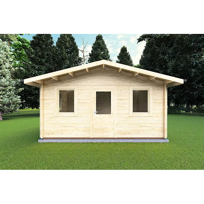 Maison en bois de jardin CHIARA 5x3, 44mm, vue frontale