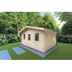 Remise en bois CHIARA 5x4, 44mm, façade côté droit