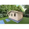 Remise en bois CHIARA 5x4, 44mm, façade côté droit