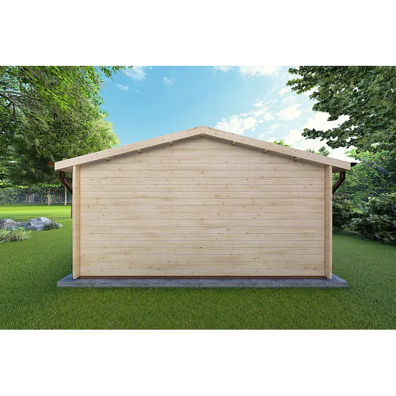 Remise en bois CHIARA 5x4, 44mm, vue arrière