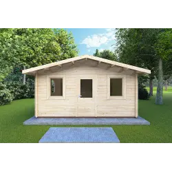 Remise en bois CHIARA 5x4, 44mm, vue frontale