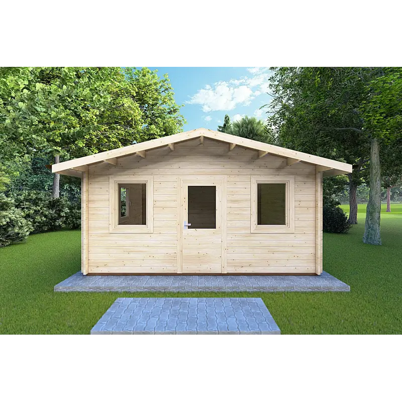 Remise en bois CHIARA 5x4, 44mm, vue frontale