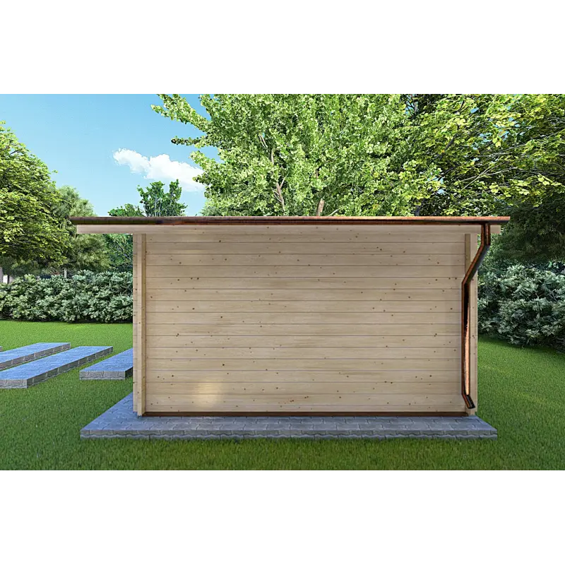 Remise en bois CHIARA 5x4, 44mm, côté droit