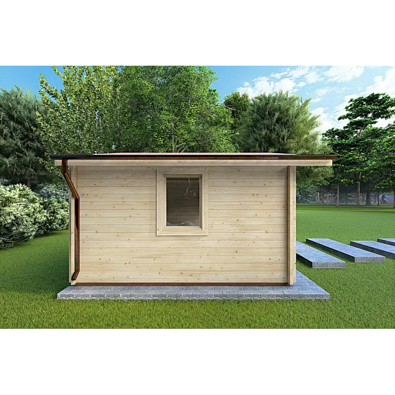 Remise en bois CHIARA 5x4, 44mm, côté gauche