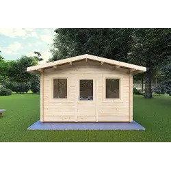 Maison en bois de jardin CHIARA 5x6, 44mm, vue frontale