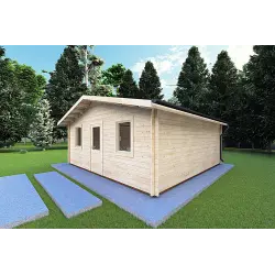 Chalet bois CHIARA 6x6, 44mm, façade côté droit