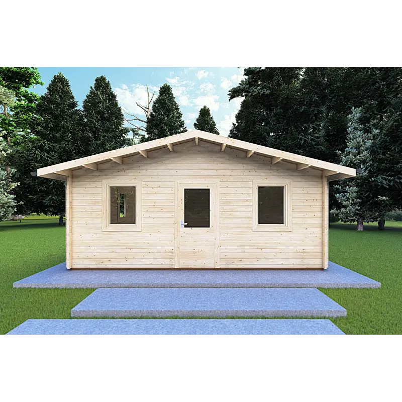 Chalet bois CHIARA 6x6, 44mm, vue frontale