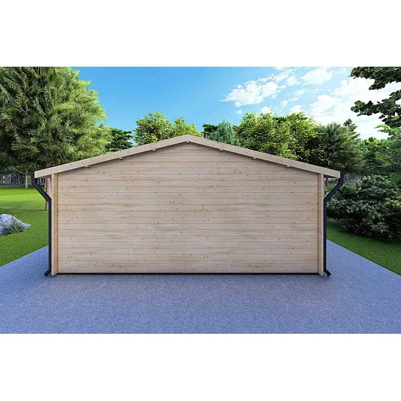 Remise en bois EMILY 6x5, 44mm, vue arrière