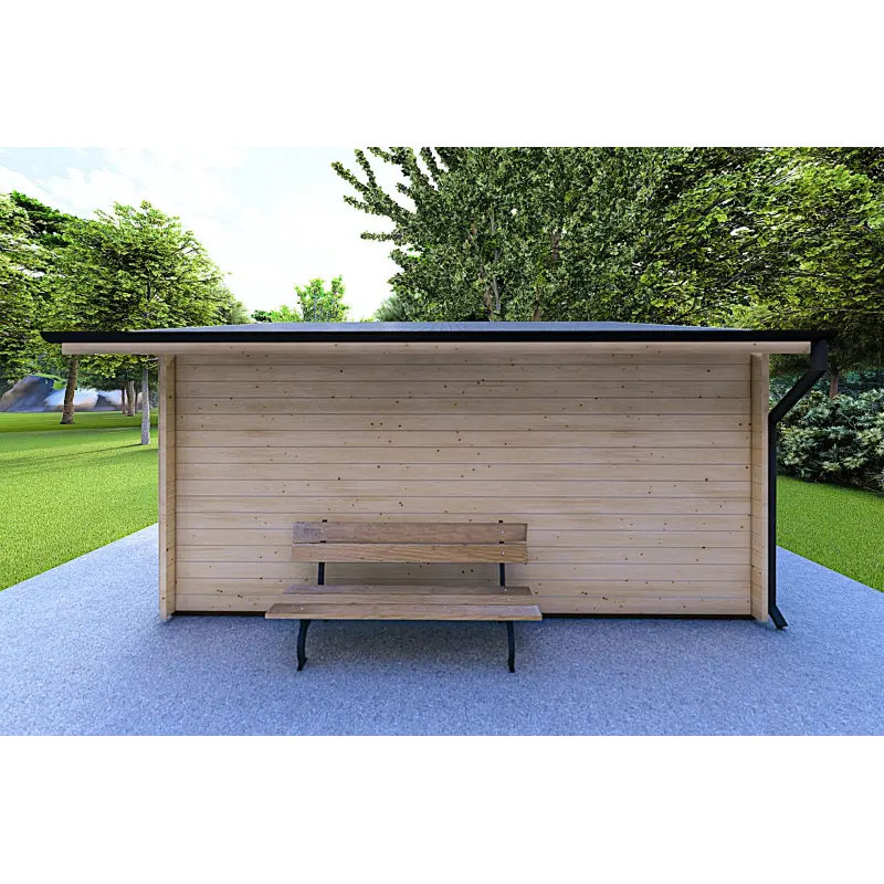 Remise en bois EMILY 6x5, 44mm, côté droit