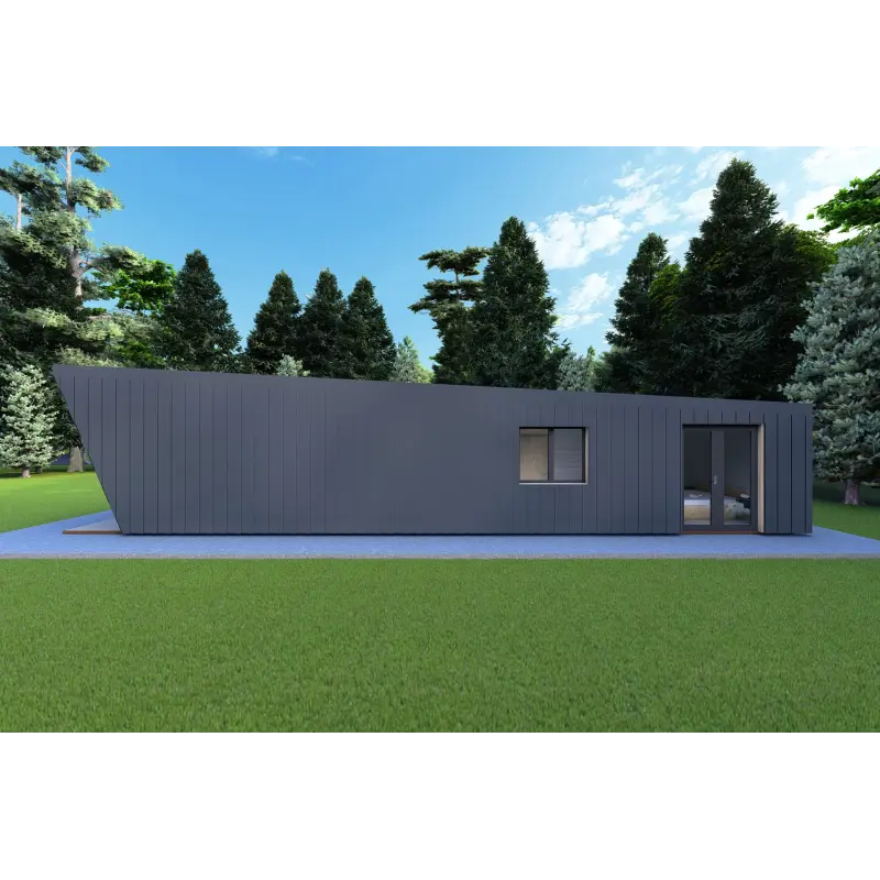 Mobil home VISION 1 avec patio 4x14 44/100/30/40 mm, côté droit couleur anthracite