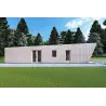 Mobil home VISION 1 avec patio 4x14 44/100/30/40 mm, côté gauche couleur gris bois