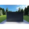 Mobil home VISION 1 avec patio 4x14 44/100/30/40 mm, vue arrière couleur anthracite