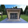 Mobil home VISION 1 avec patio 4x14 44/100/30/40 mm, vue frontale couleur anthracite