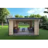 Pavillon de jardin en bois STELLA 4x3, 68mm, vue arrière