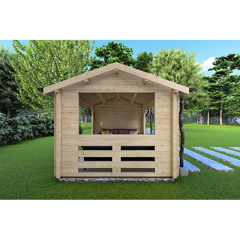 Pavillon de jardin en bois STELLA 4x3, 68mm, côté gauche