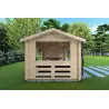 Pavillon de jardin en bois STELLA 4x3, 68mm, côté gauche