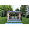 Pavillon de jardin en bois STELLA 4x3, 68mm, vue frontale