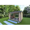 Pavillon de jardin en bois STELLA 4x3, 68mm, façade côté droit