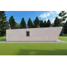 Maison mobile en bois VISION 1 SMALL "S" avec patio 4x11 44/100/30/40, côté gauche couleur gris bois