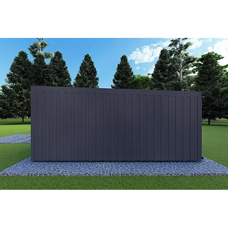 Bungalow moderne en bois​ VISION 2 avec patio 8x6 60/100/30/40 mm, côté droit couleur anthracite